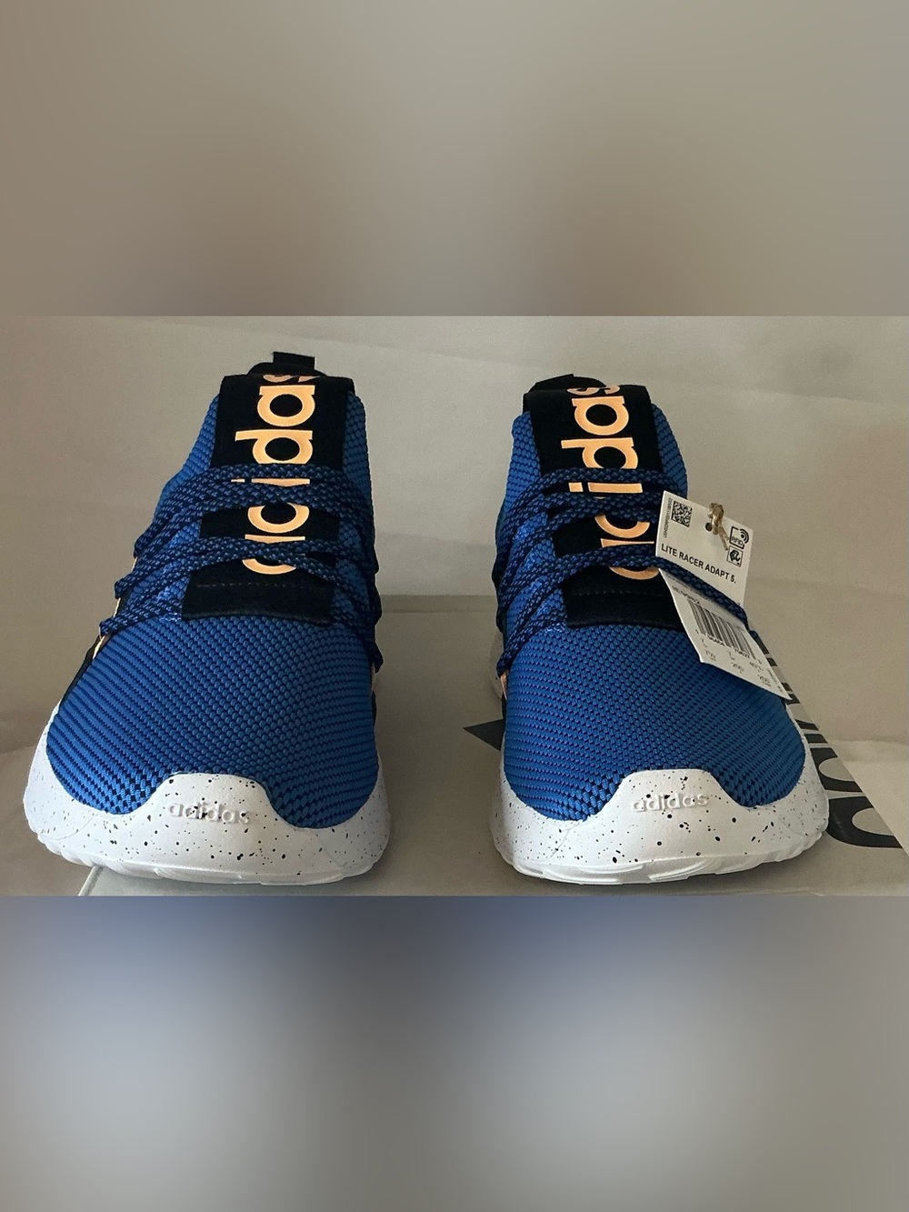 NEW Adidas Cloudfoam Men’s Running Sneakers Blue Orange Athletic Shoes sz 7.5